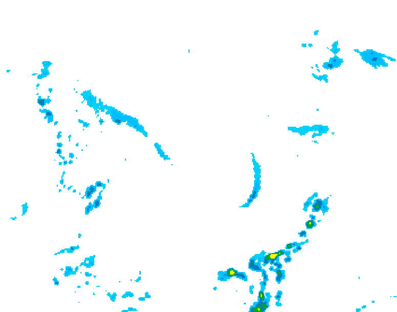GDPS precipitation 036 hour forecast chart for Canada based on 2025/05/02 1200Z data