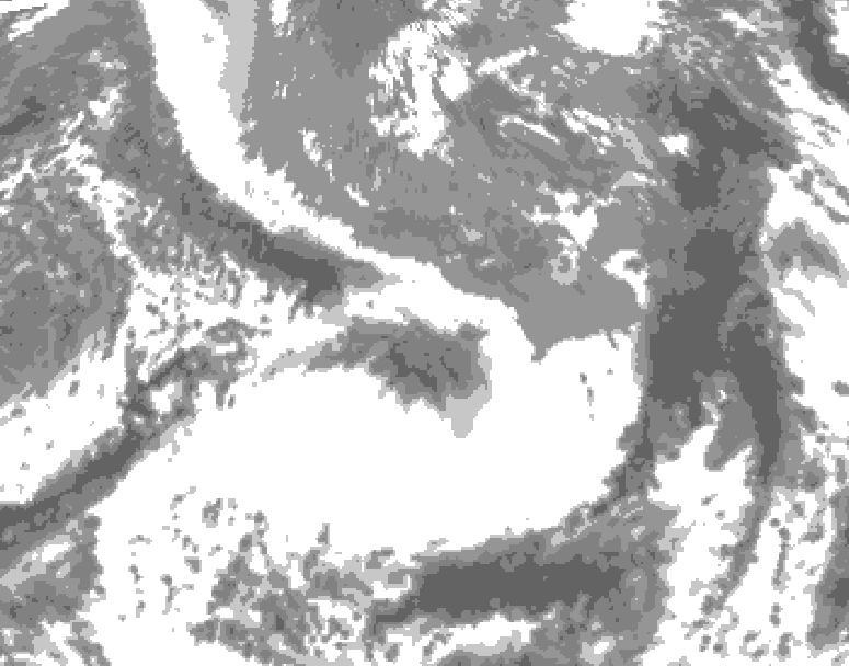 GDPS total cloud 144 hour forecast chart for Canada based on 2025/05/02 0000Z data