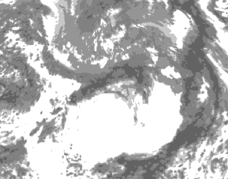 GDPS total cloud 162 hour forecast chart for Canada based on 2025/05/02 0000Z data