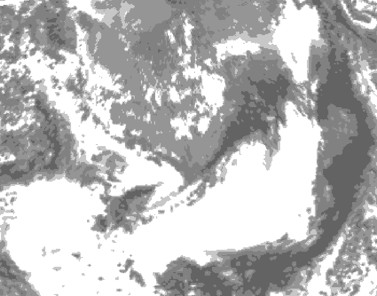 GDPS total cloud 180 hour forecast chart for Canada based on 2025/05/02 0000Z data