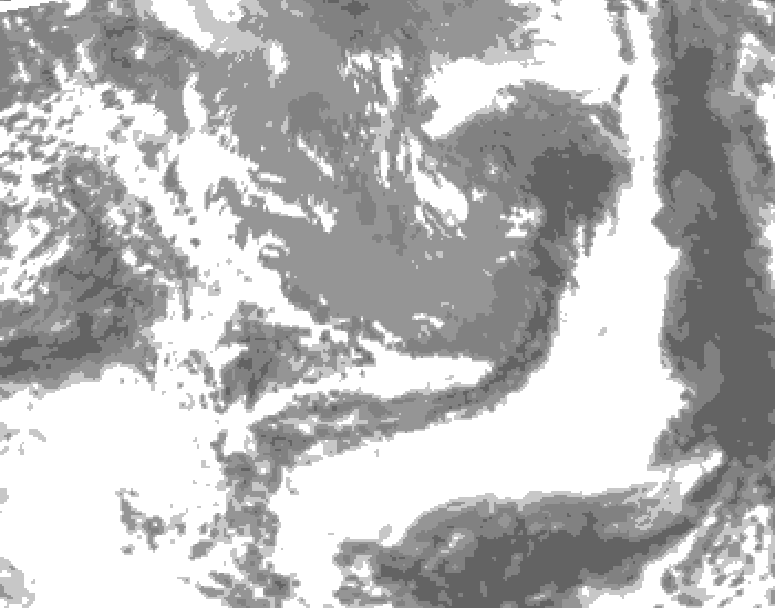 GDPS total cloud 192 hour forecast chart for Canada based on 2025/05/02 0000Z data