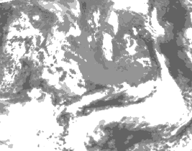 GDPS total cloud 210 hour forecast chart for Canada based on 2025/05/02 0000Z data
