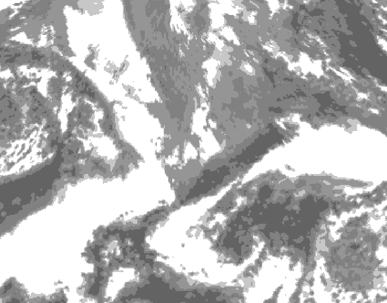 GDPS total cloud 096 hour forecast chart for Canada based on 2025/05/02 1200Z data