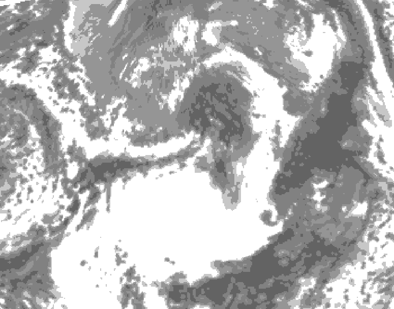 GDPS total cloud 144 hour forecast chart for Canada based on 2025/05/02 1200Z data