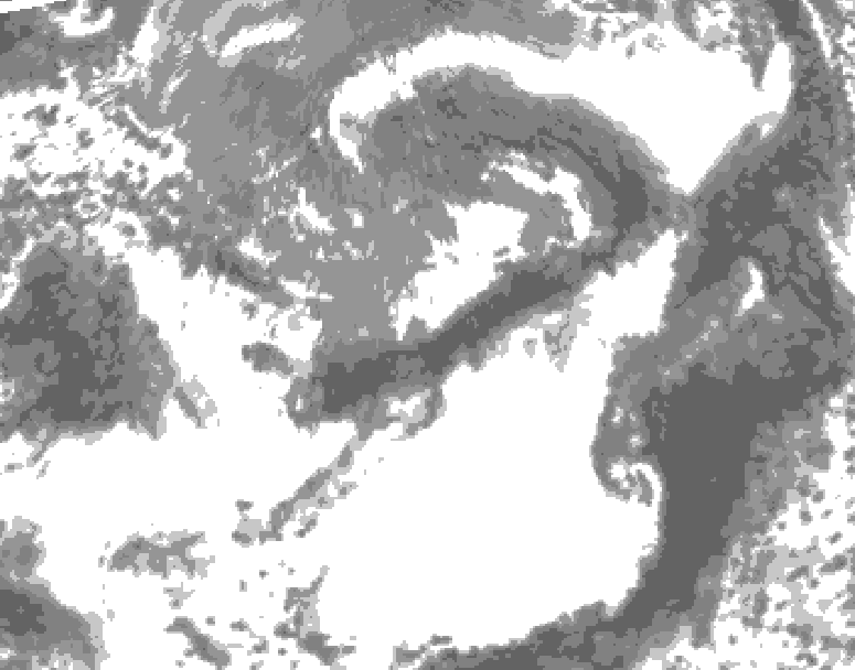 GDPS total cloud 168 hour forecast chart for Canada based on 2025/05/02 1200Z data