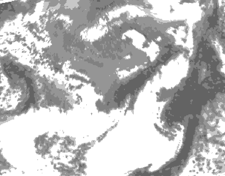 GDPS total cloud 180 hour forecast chart for Canada based on 2025/05/02 1200Z data