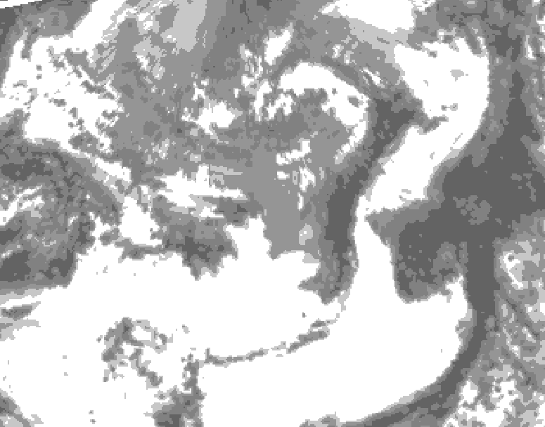 GDPS total cloud 192 hour forecast chart for Canada based on 2025/05/02 1200Z data
