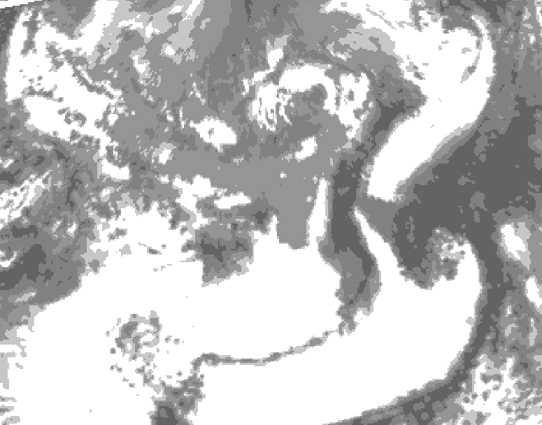 GDPS total cloud 198 hour forecast chart for Canada based on 2025/05/02 1200Z data