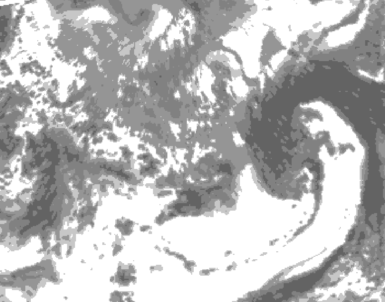 GDPS total cloud 216 hour forecast chart for Canada based on 2025/05/02 1200Z data