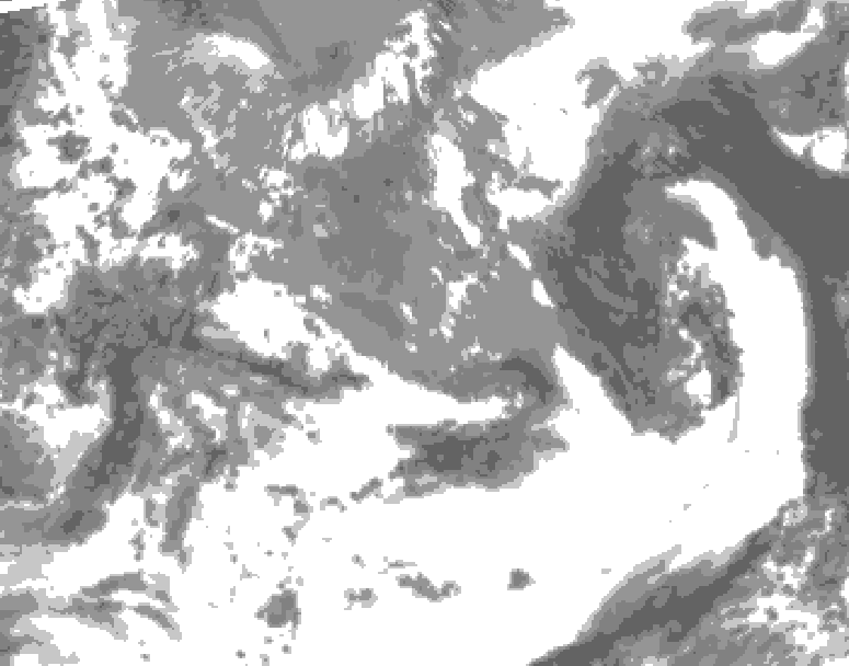 GDPS total cloud 222 hour forecast chart for Canada based on 2025/05/02 1200Z data