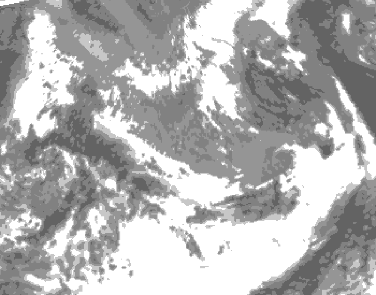GDPS total cloud 240 hour forecast chart for Canada based on 2025/05/02 1200Z data