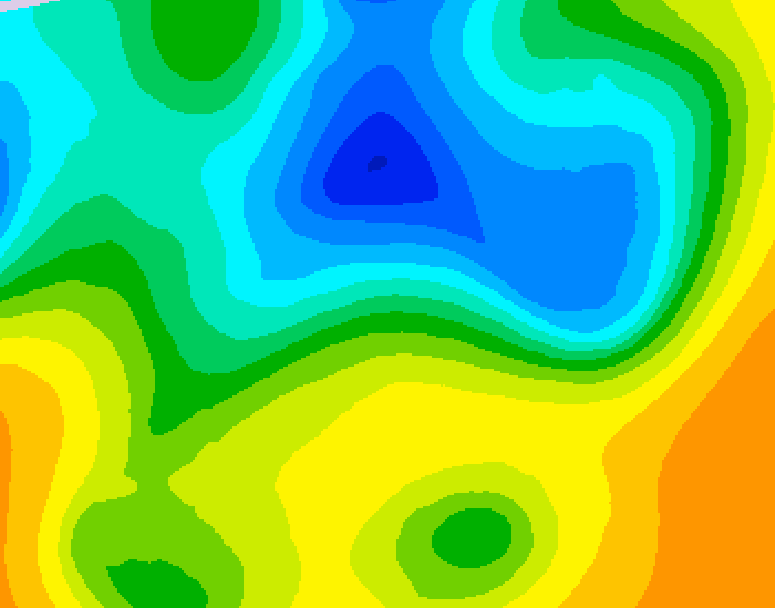 GDPS 500 millibar geopotential height 048 hour forecast chart for Canada based on 2025/05/03 0000Z data