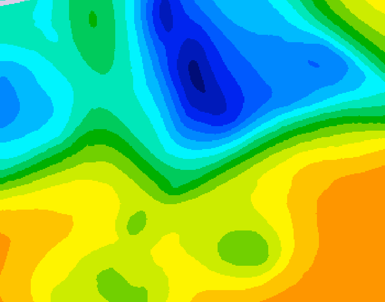 GDPS 500 millibar geopotential height 084 hour forecast chart for Canada based on 2025/05/03 0000Z data
