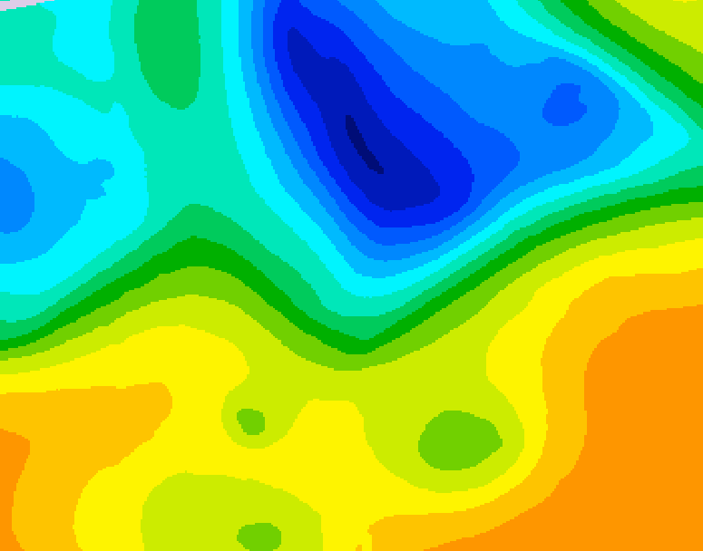 GDPS 500 millibar geopotential height 090 hour forecast chart for Canada based on 2025/05/03 0000Z data