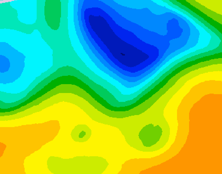 GDPS 500 millibar geopotential height 096 hour forecast chart for Canada based on 2025/05/03 0000Z data
