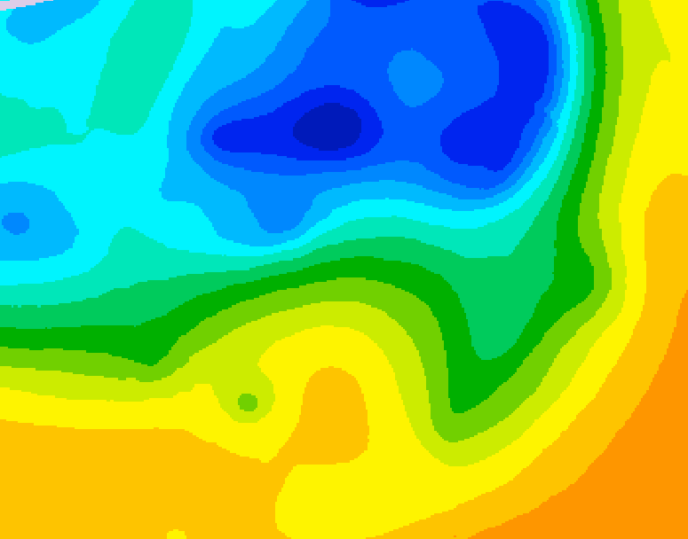 GDPS 500 millibar geopotential height 132 hour forecast chart for Canada based on 2025/05/03 0000Z data