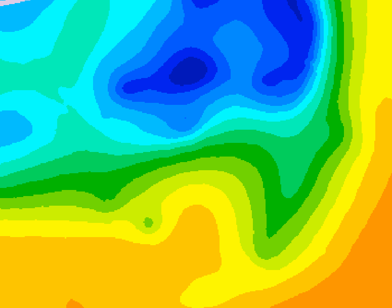 GDPS 500 millibar geopotential height 138 hour forecast chart for Canada based on 2025/05/03 0000Z data