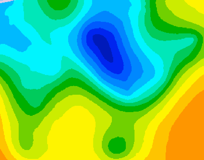 GDPS 500 millibar geopotential height 012 hour forecast chart for Canada based on 2025/05/03 1200Z data