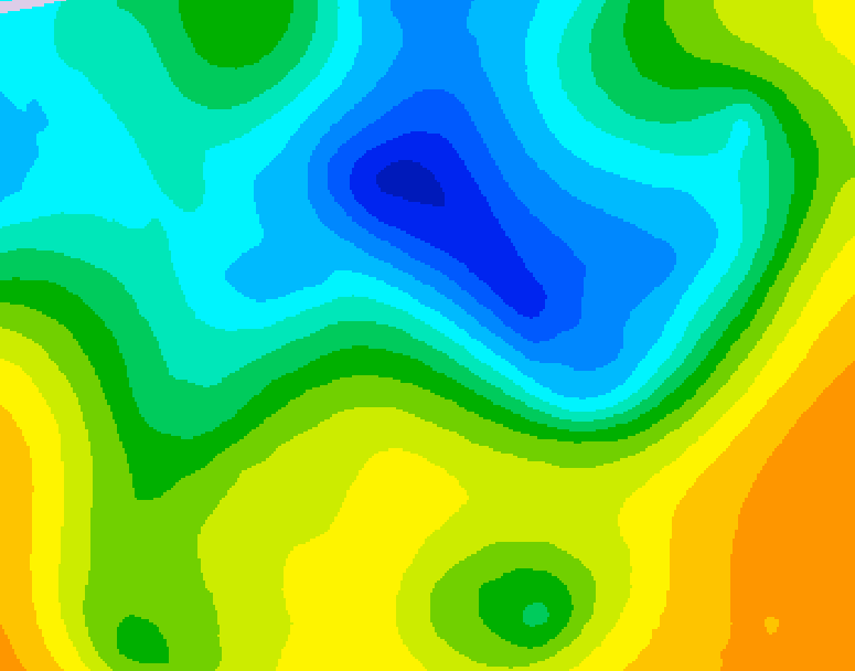 GDPS 500 millibar geopotential height 024 hour forecast chart for Canada based on 2025/05/03 1200Z data
