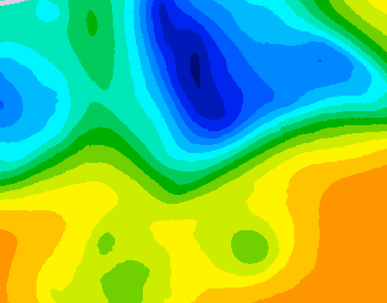 GDPS 500 millibar geopotential height 072 hour forecast chart for Canada based on 2025/05/03 1200Z data