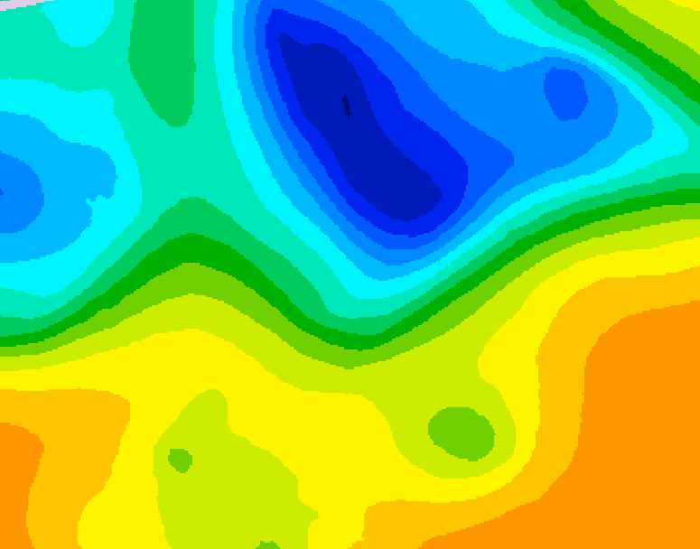 GDPS 500 millibar geopotential height 078 hour forecast chart for Canada based on 2025/05/03 1200Z data