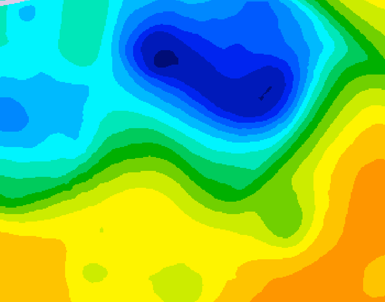GDPS 500 millibar geopotential height 096 hour forecast chart for Canada based on 2025/05/03 1200Z data