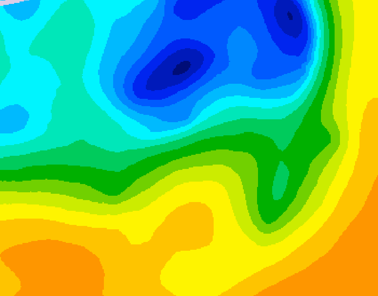 GDPS 500 millibar geopotential height 126 hour forecast chart for Canada based on 2025/05/03 1200Z data