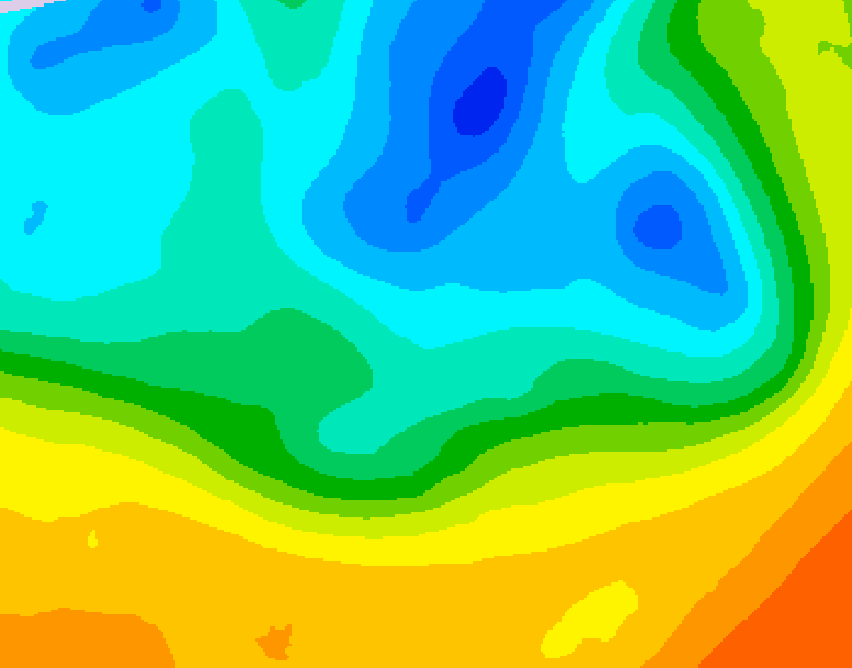 GDPS 500 millibar geopotential height 222 hour forecast chart for Canada based on 2025/05/03 1200Z data