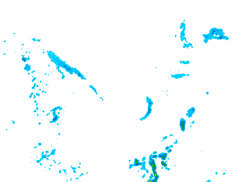 GDPS precipitation 012 hour forecast chart for Canada based on 2025/05/03 1200Z data