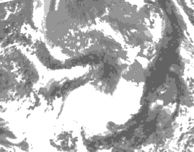 GDPS total cloud 120 hour forecast chart for Canada based on 2025/05/03 1200Z data