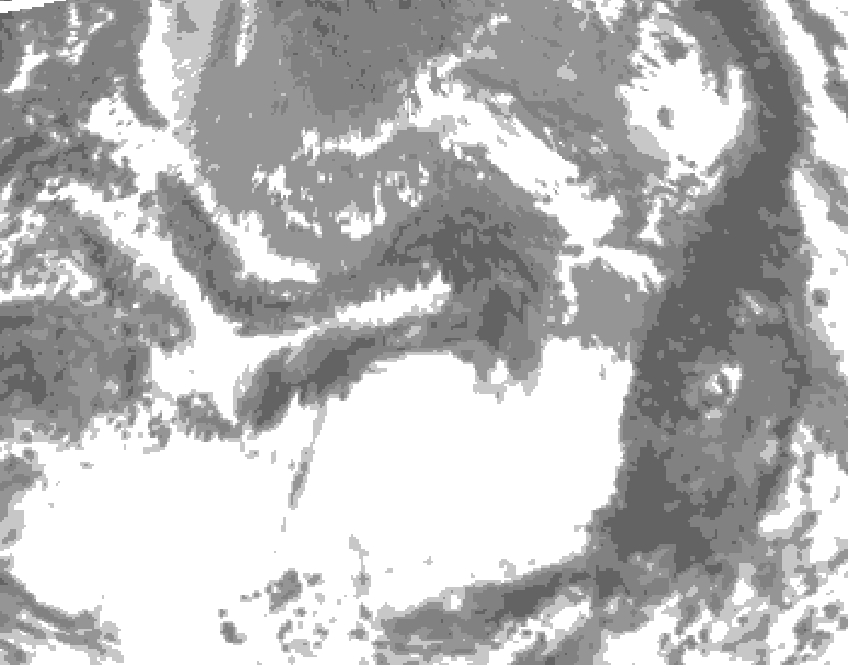 GDPS total cloud 126 hour forecast chart for Canada based on 2025/05/03 1200Z data