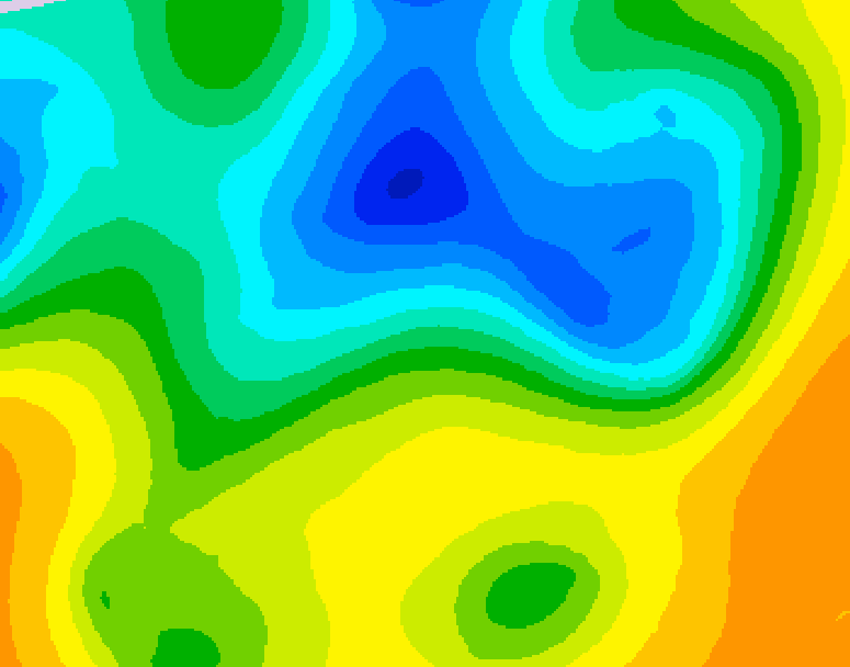 GDPS 500 millibar geopotential height 024 hour forecast chart for Canada based on 2025/05/04 0000Z data