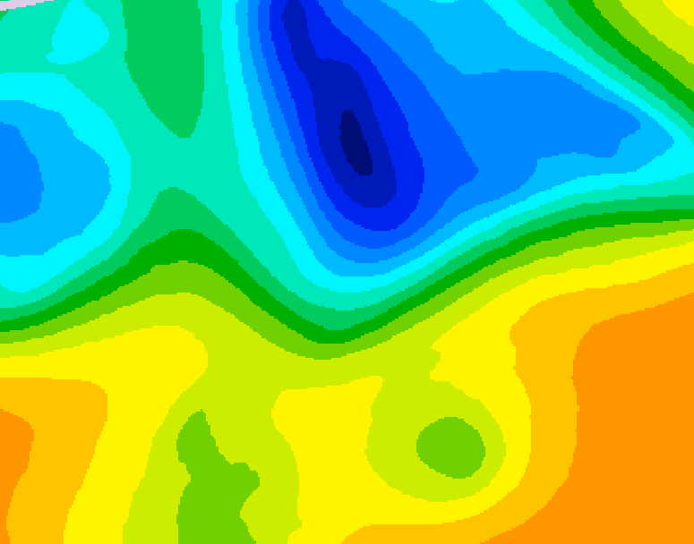 GDPS 500 millibar geopotential height 060 hour forecast chart for Canada based on 2025/05/04 0000Z data