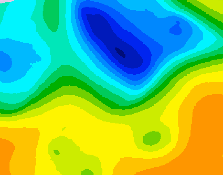 GDPS 500 millibar geopotential height 072 hour forecast chart for Canada based on 2025/05/04 0000Z data