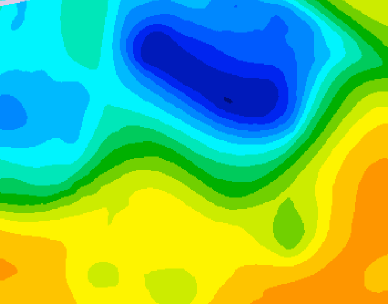 GDPS 500 millibar geopotential height 084 hour forecast chart for Canada based on 2025/05/04 0000Z data
