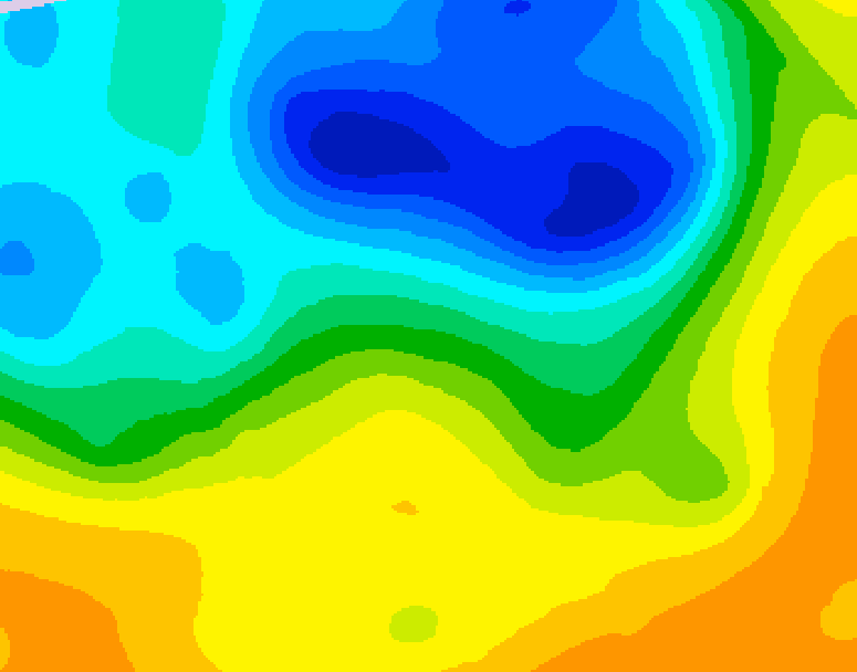 GDPS 500 millibar geopotential height 096 hour forecast chart for Canada based on 2025/05/04 0000Z data