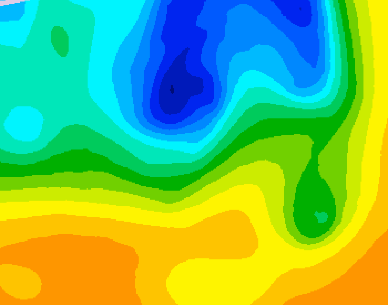 GDPS 500 millibar geopotential height 132 hour forecast chart for Canada based on 2025/05/04 0000Z data