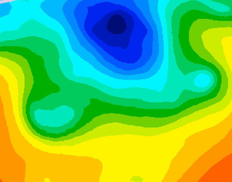 GDPS 500 millibar geopotential height 180 hour forecast chart for Canada based on 2025/05/04 0000Z data