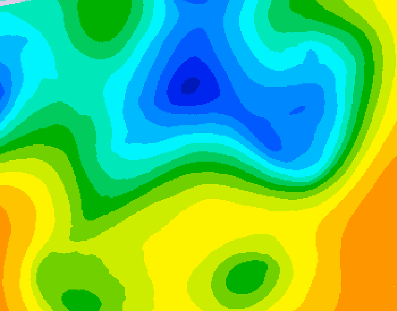 GDPS 500 millibar geopotential height 012 hour forecast chart for Canada based on 2025/05/04 1200Z data