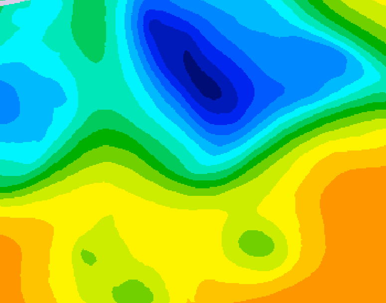 GDPS 500 millibar geopotential height 054 hour forecast chart for Canada based on 2025/05/04 1200Z data
