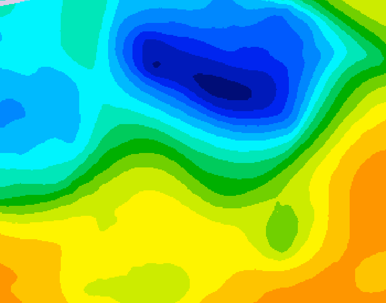 GDPS 500 millibar geopotential height 072 hour forecast chart for Canada based on 2025/05/04 1200Z data