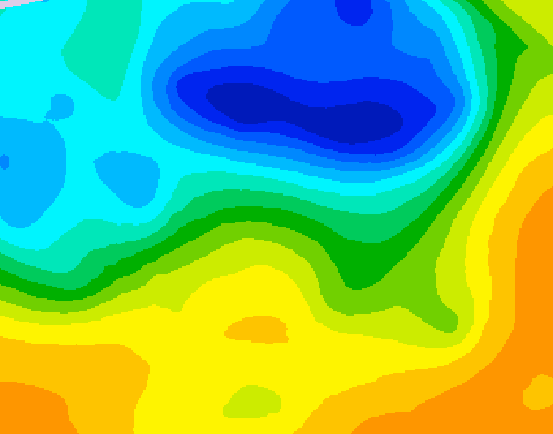 GDPS 500 millibar geopotential height 084 hour forecast chart for Canada based on 2025/05/04 1200Z data