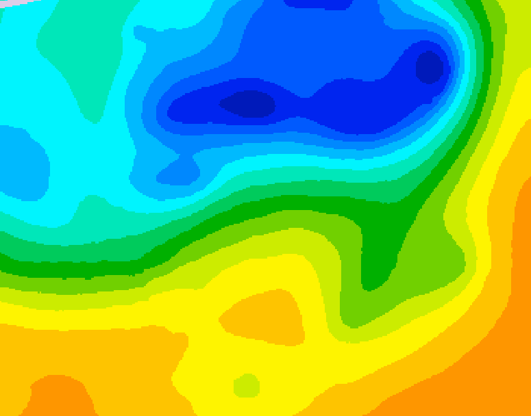GDPS 500 millibar geopotential height 096 hour forecast chart for Canada based on 2025/05/04 1200Z data