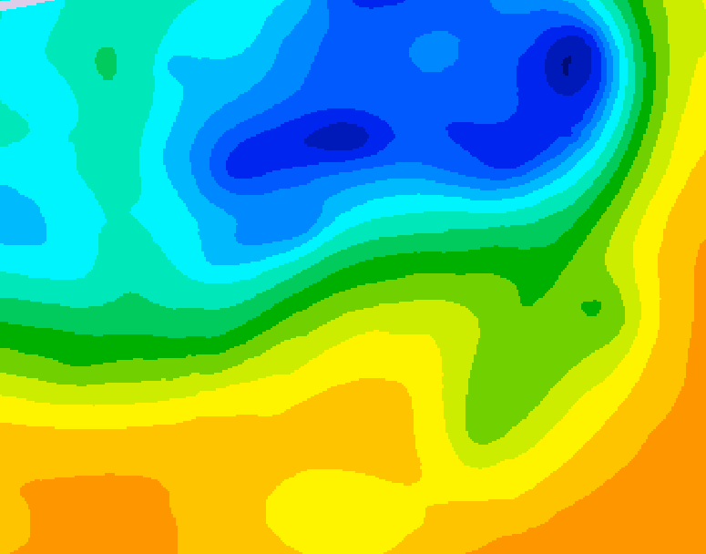 GDPS 500 millibar geopotential height 102 hour forecast chart for Canada based on 2025/05/04 1200Z data
