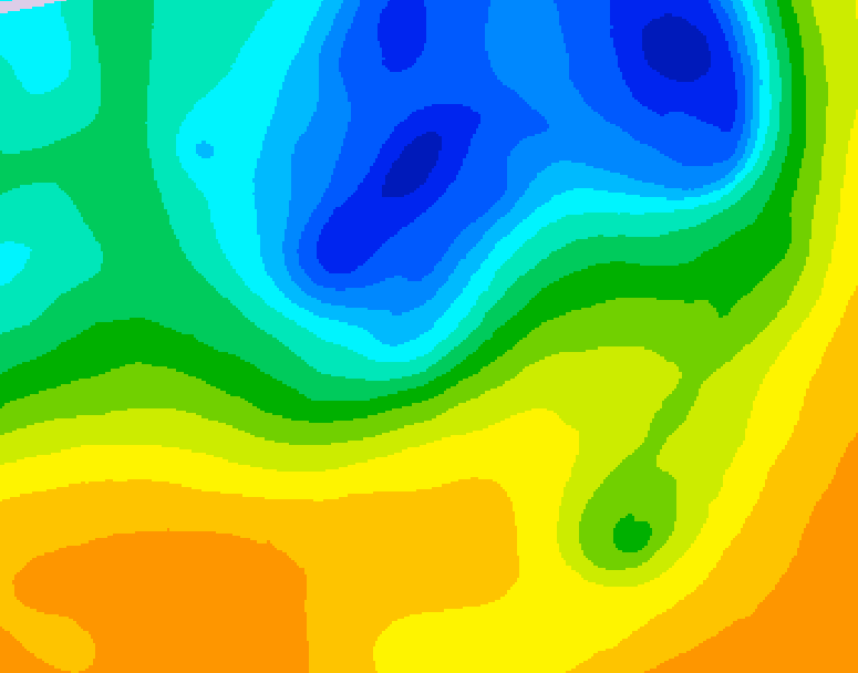 GDPS 500 millibar geopotential height 120 hour forecast chart for Canada based on 2025/05/04 1200Z data