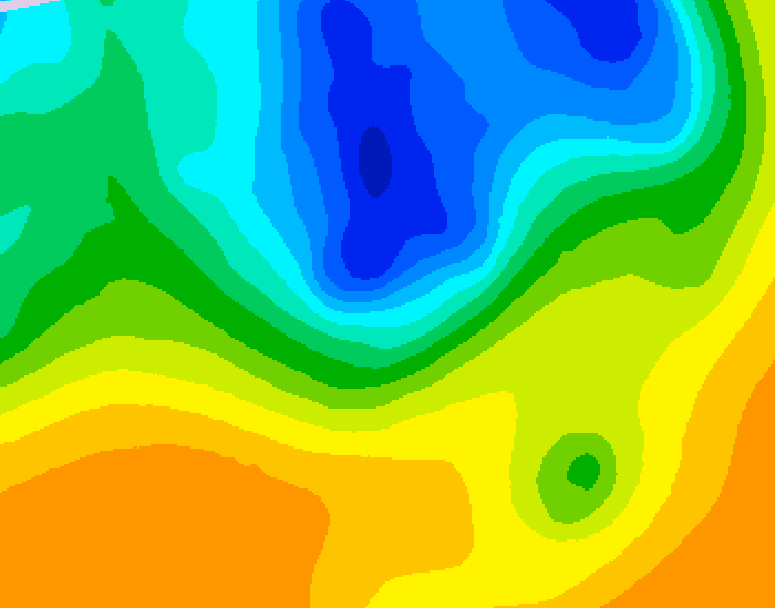 GDPS 500 millibar geopotential height 132 hour forecast chart for Canada based on 2025/05/04 1200Z data