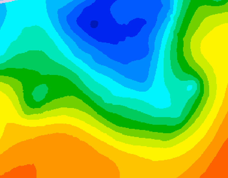 GDPS 500 millibar geopotential height 180 hour forecast chart for Canada based on 2025/05/04 1200Z data