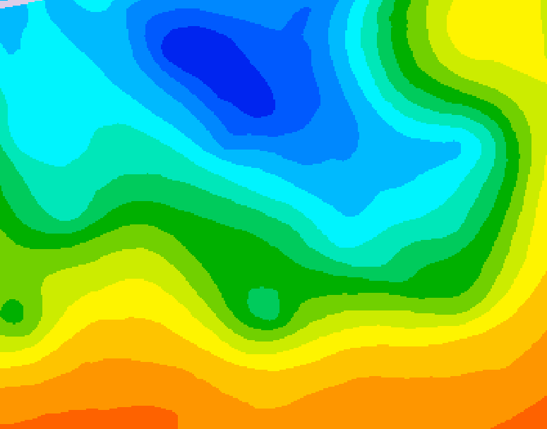 GDPS 500 millibar geopotential height 222 hour forecast chart for Canada based on 2025/05/04 1200Z data