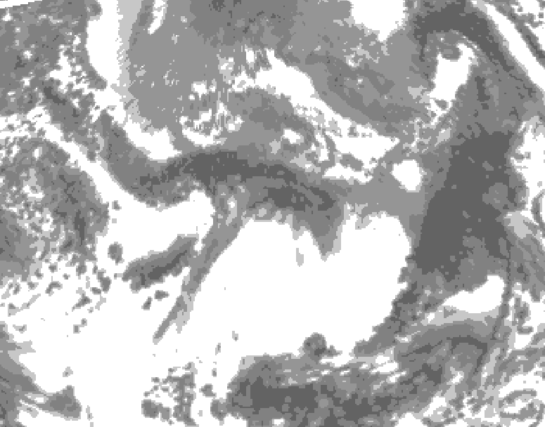 GDPS total cloud 108 hour forecast chart for Canada based on 2025/05/04 0000Z data