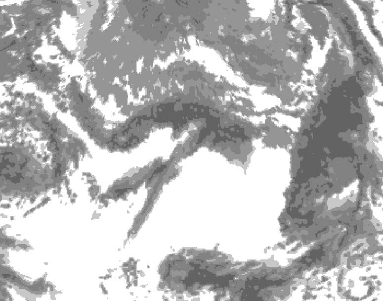 GDPS total cloud 114 hour forecast chart for Canada based on 2025/05/04 0000Z data
